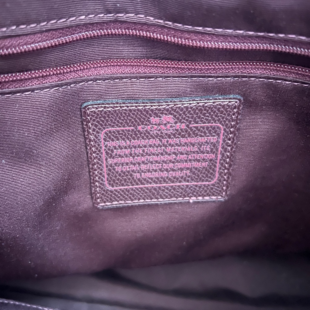 Coach Deep Burgundy Leather Tote - Picture 9 of 12
